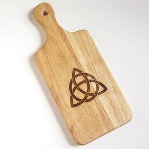 Irish Trinity Knot Wood Cutting Board With Handle